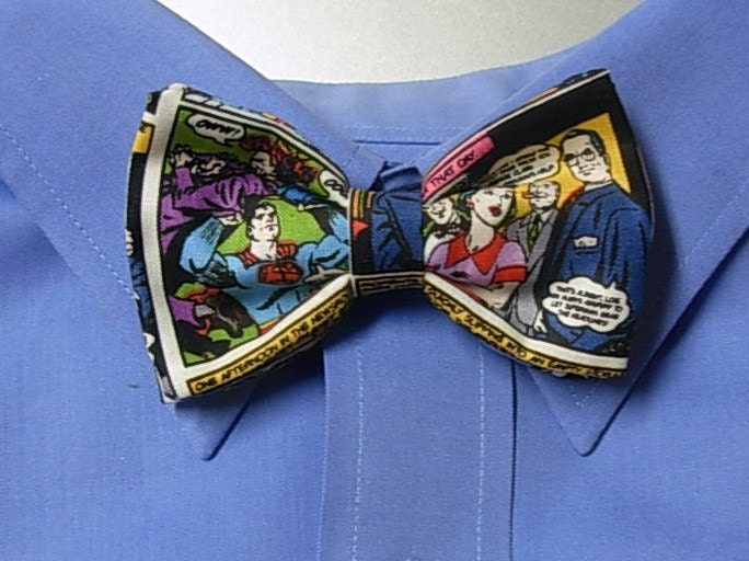 Superman Comic Clip on Bow Tie