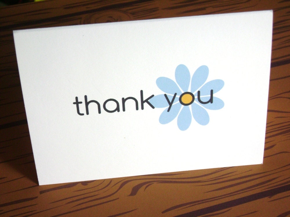 Flower Thank You Note Cards Set of Four by ni