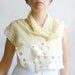 Lemon light scarf hand felted of wool silk in yellow lemon pastel - tbteam teamspirit