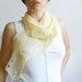 Lemon light scarf hand felted of wool silk in yellow lemon pastel - tbteam teamspirit
