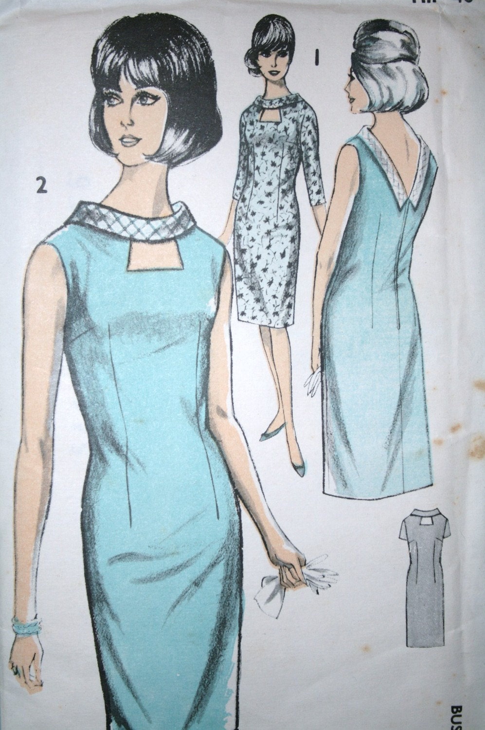 Vintage sewing pattern 1960s Maudella day / evening dress - unused