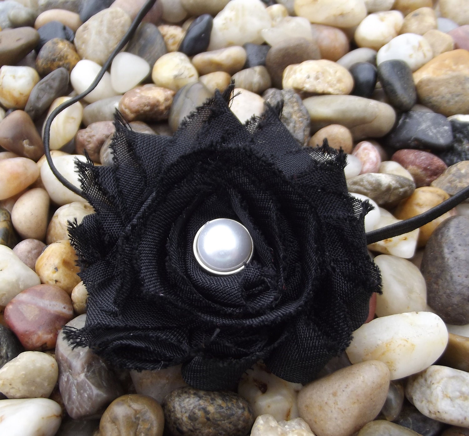 Shabby Chic Vintage Style Black Headband - Baby Headband - Newborn Headband - Infant - Toddler - Girl - Photo Prop