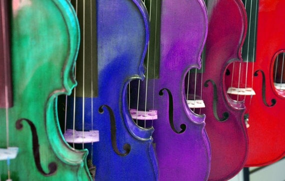 Rainbow of Violins 2.5x3.5