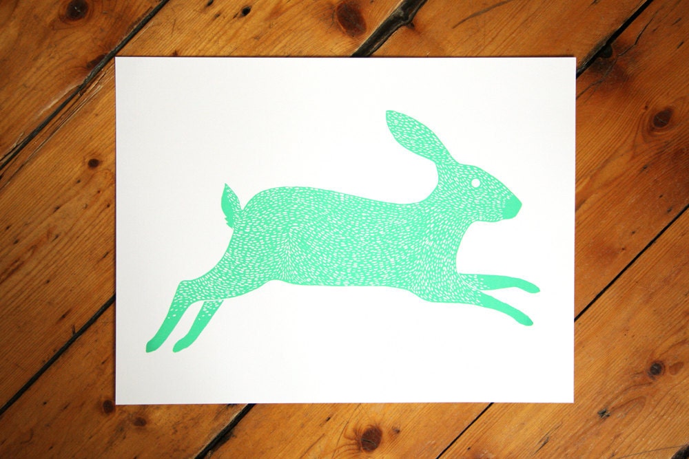 Rabbit screen print - new A4 edition