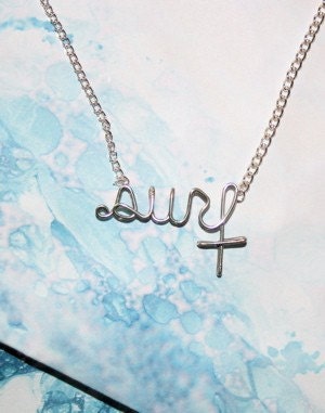 Surf Necklace - Wire Written Word Jewelry - Gift for a Surfer Girl