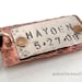 Father's Day Gift Mixed Metal Rustic Hand Stamped Daddy Tag Copper Sterling Silver Oxidized Men