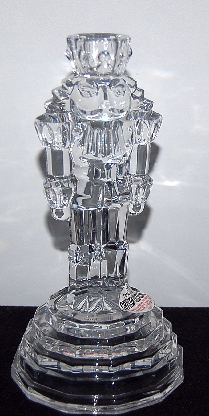Cut Crystal Nutcracker Candlestick by honeybeepollen on Etsy