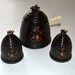 Vintage Apiary Beehive Sugar Bowl and Salt and Pepper shakers set w/ spoon Honey jar