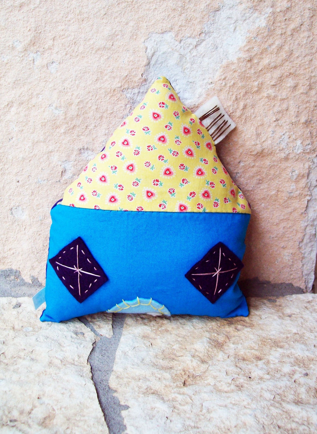 Cute plush house pillow small