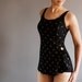 vintage black rose swimsuit s / m