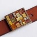 Honey and Cinnamon - Mosaic belt buckle with leather strap
