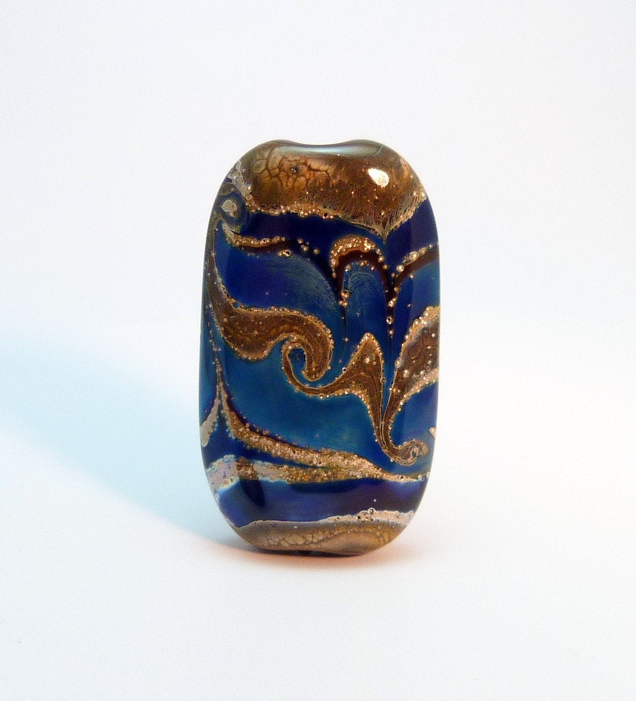 Handmade lampwork focal bead by Vanessa Hearn SRA UK - Sapphire Dreams