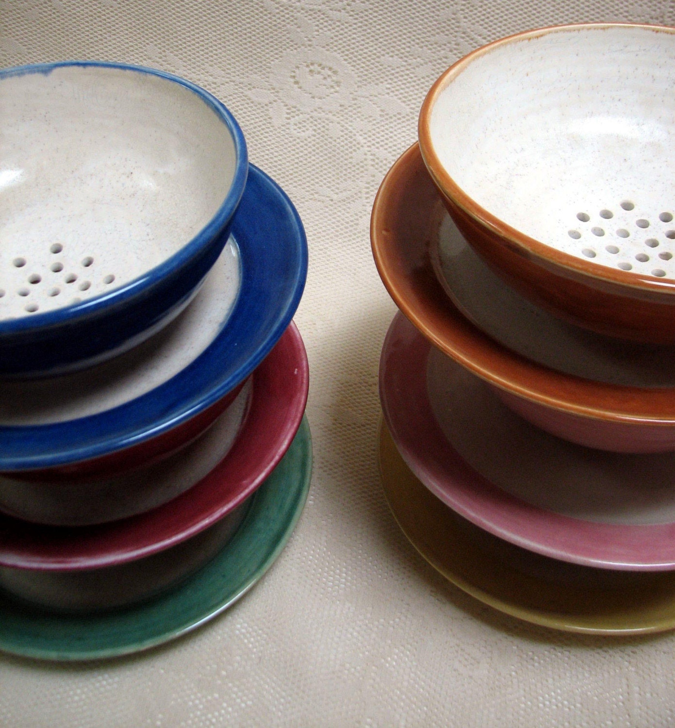 Handmade Berry bowls, wheel throw stoneware, pottery, clay ,six colors to choose from