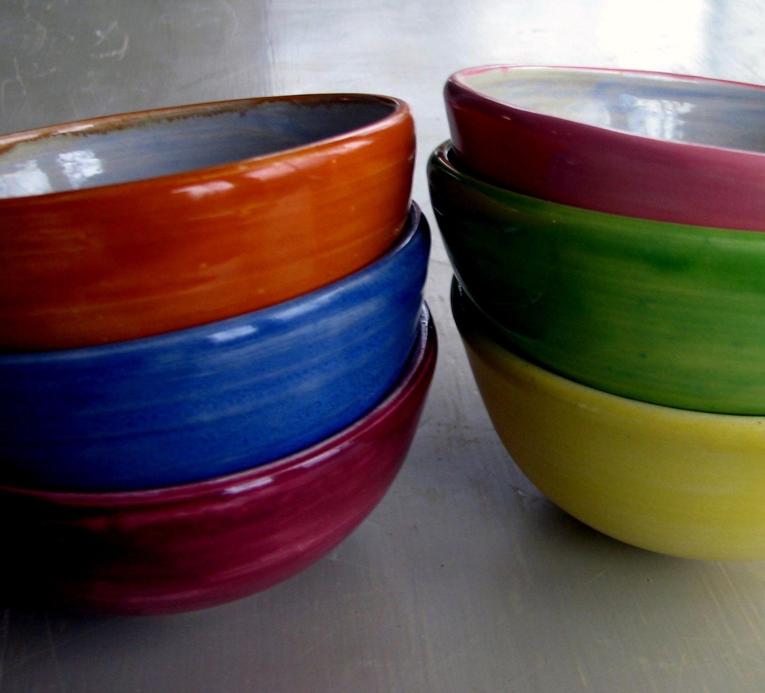 Cereal/soup bowls, pottery, ceramic, stoneware, clay, everyday colorful bowls