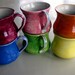 Ready to ship Handmade pottery, ceramic, stoneware clay mugs, comfort mugs, bright colors
