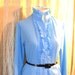 Secretary Blouse office ruffled 1970s medium