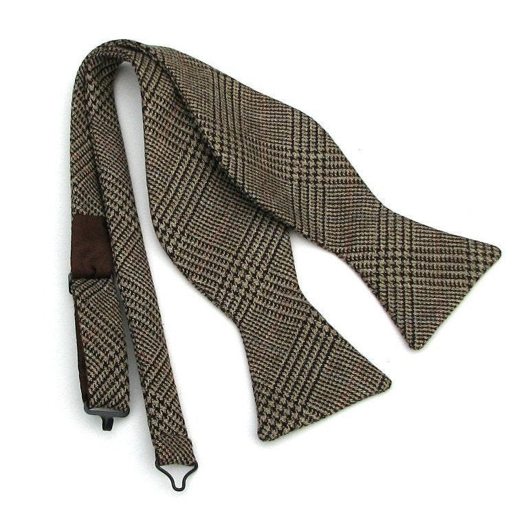 Men's Bow Tie in Glen Plaid Italian Wool