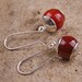 Earthy Rustic Woodland Rodeo Cowgirl Ranch Style Wyoming Texas Fire Agate Sterling Silver Earrings