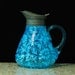 Hobbs Brockunier Antique Daisy and Fern Aqua Syrup Pitcher