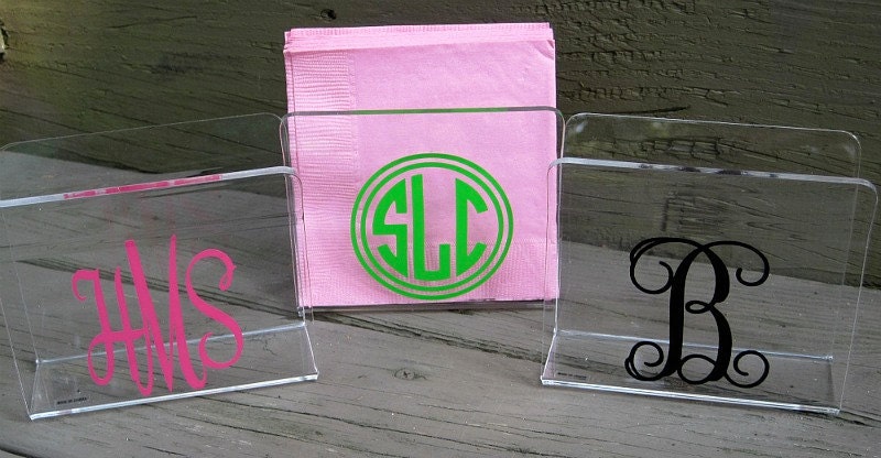 Personalized acrylic napkin holder