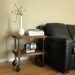 Vintage French Industrial Inspired Side Table on Casters - mid century modern