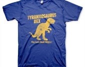 T-Rex Men's Vintage Inspired Funny Royal Blue Dinosaur T-shirt in S, M, L, XL