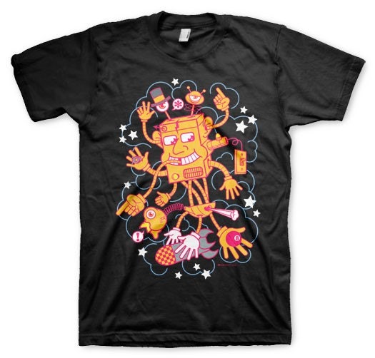 Handy robots geekery vintage Funny Graphic T-shirt Black S, M, L, XL