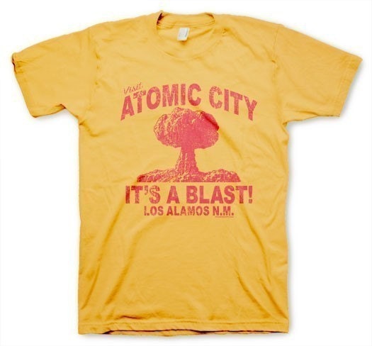 Atomic City men's vintage inspired retro funny yellow t-shirt in s, m, l, xl
