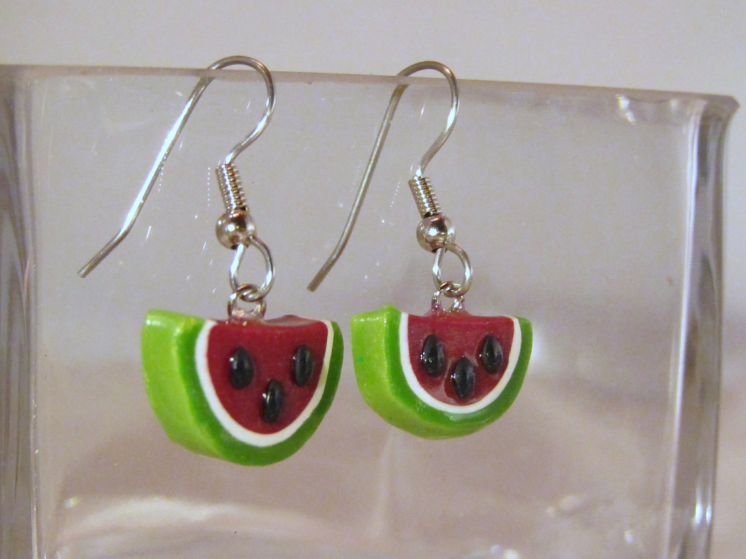 Watermelon Polymer Clay Earrings - JerisJewelryBox