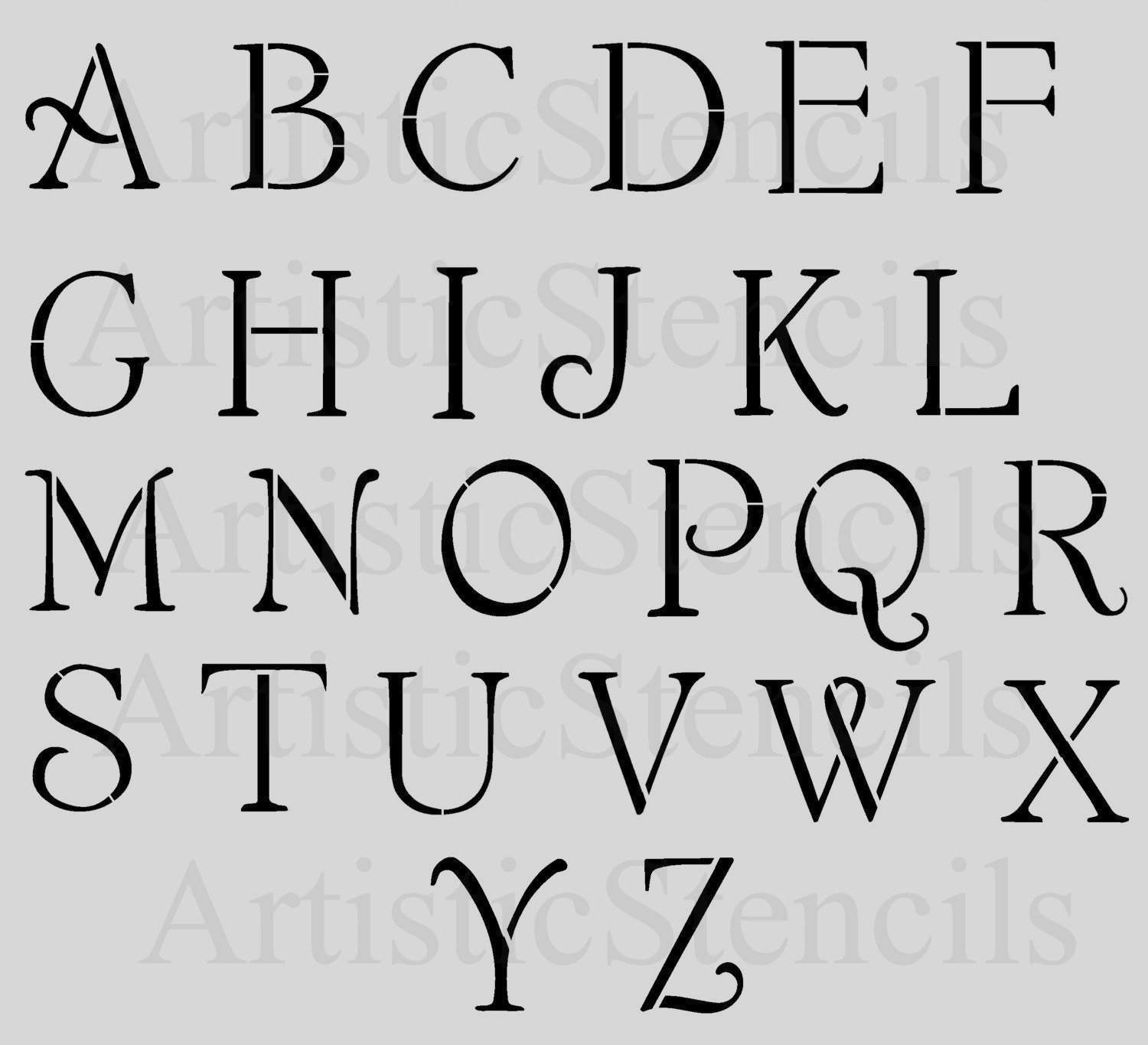 STENCIL 2 Inch Decorative All Caps Alphabet No 12