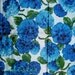 Blue-tiful Blossoms Floral 50s 60s Vintage Satin Fabric