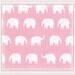 Adorable Japanese Tiny Tip Tops Ivory on Pink Elephants FAT QUARTER