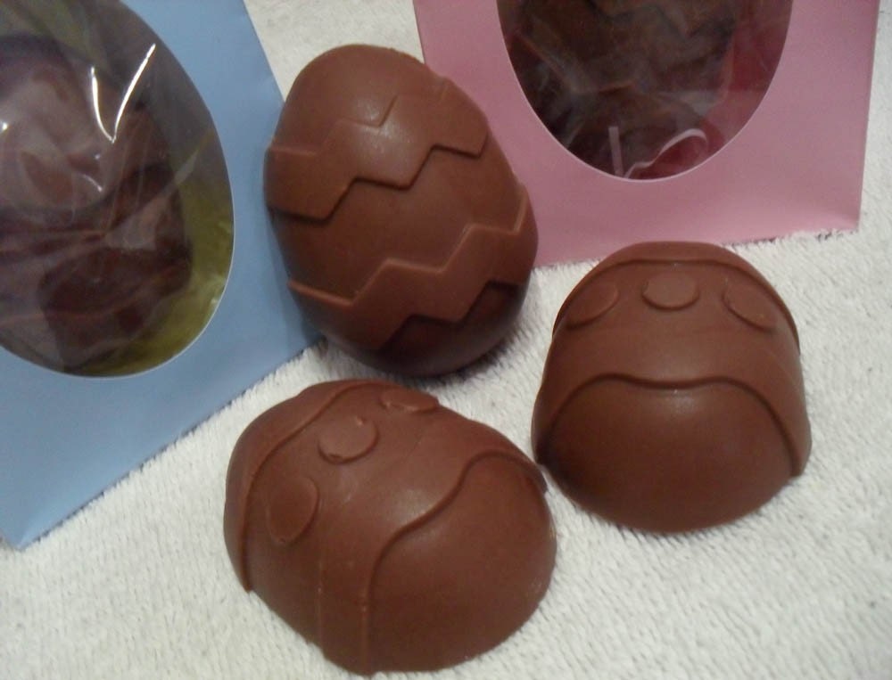 Solid Chocolate Embossed Egg Candy