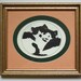 I Like Your Spots, Gold, Peach and Green Framed Cat Print