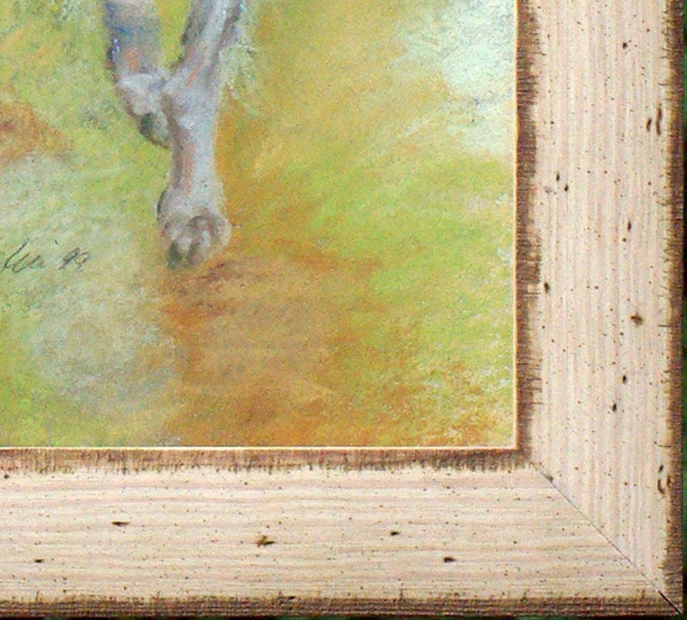 Borzois, Framed Original Pastel Painting