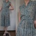 Vtg '40s Sofie Wagner Deep Sea Green CROSS Hatch Plaid SHEER Belted Dress XS S S/M As Is