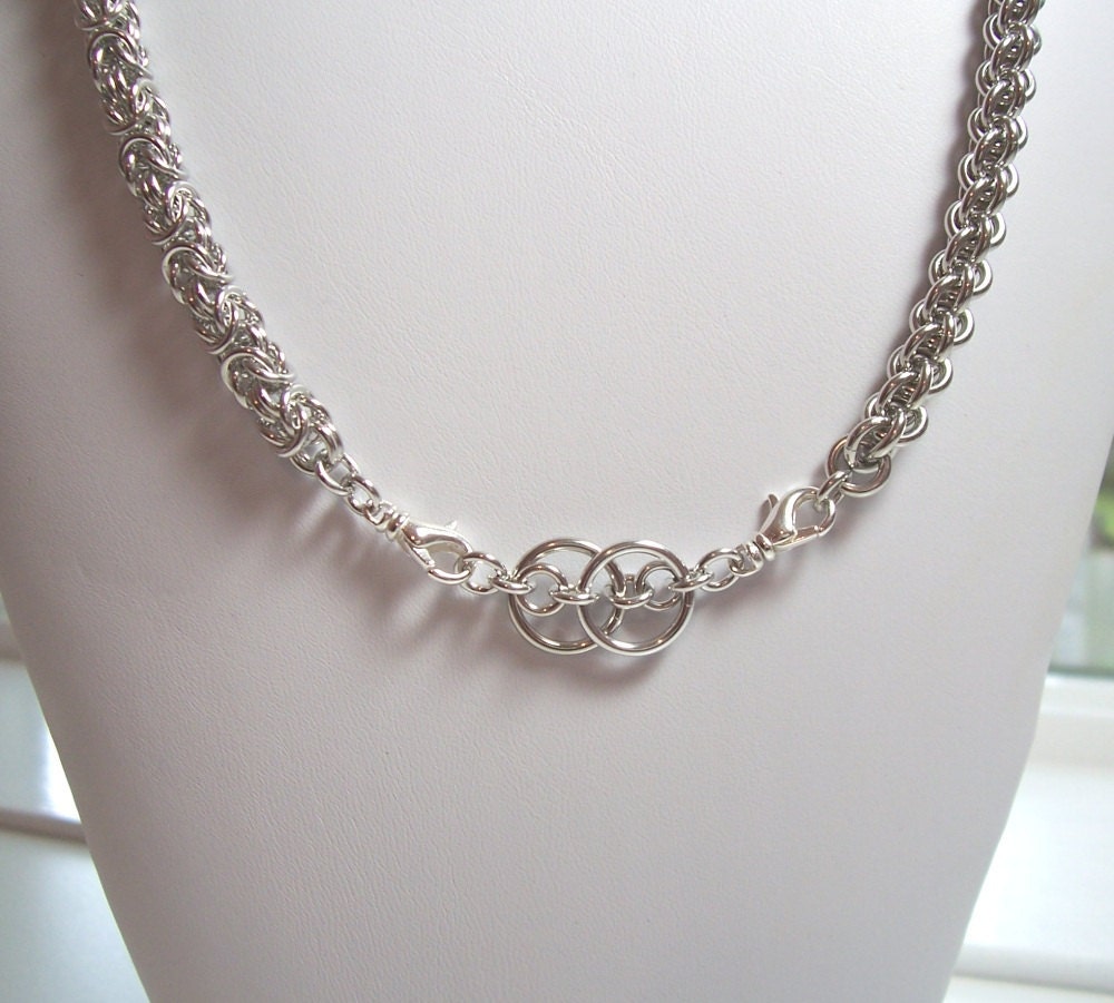 Mixed weave Chain Mail Convertible Necklace/ 3 Bracelets Chainmaille Jewelry