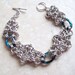 Bermuda Blue Swarovski Crystal Cosmic Oval Olivia Byzantine Chain Mail Bracelet Chainmaille Jewelry