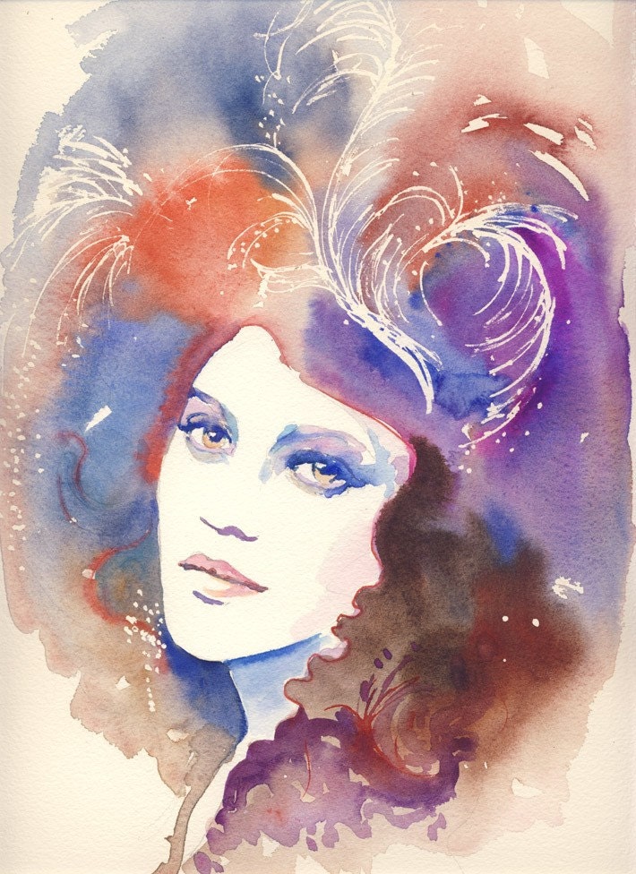 Watercolor Fashion Illustration - Marion Cotillard