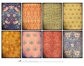 Vintage Wallpaper Digital Collage Sheet - Printable Image for Decoupage Gift tags ATC Background INSTANT DOWNLOAD No.304