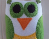 Plush Owl Ailbe the Irish Dancer - St. Patricks Day Owl - White and Green Owl