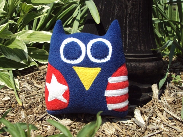 USA Owl - Owlmerica the Owl Plushie - Red, White and Blue
