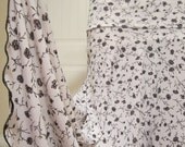 Ladies Long, Modest, Maxi Knit Missionary, Travel, Leisure, or Work Skirt in crisp white with small black flowers, size small-meduim