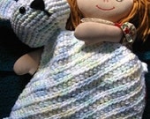 Infant Cuddle Toy and Blanket Crocheted