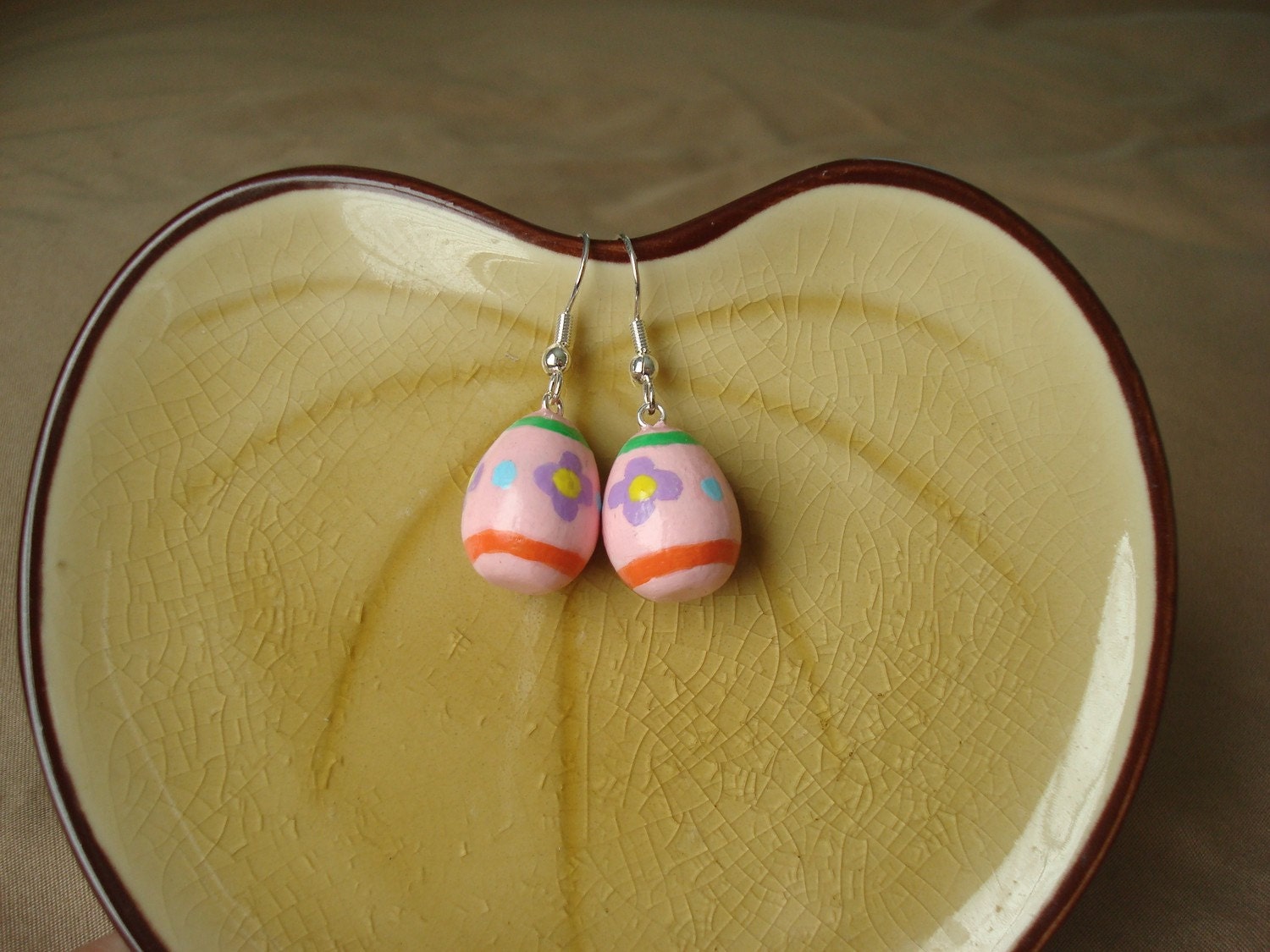 Pink Easter Egg Dangle Earrings