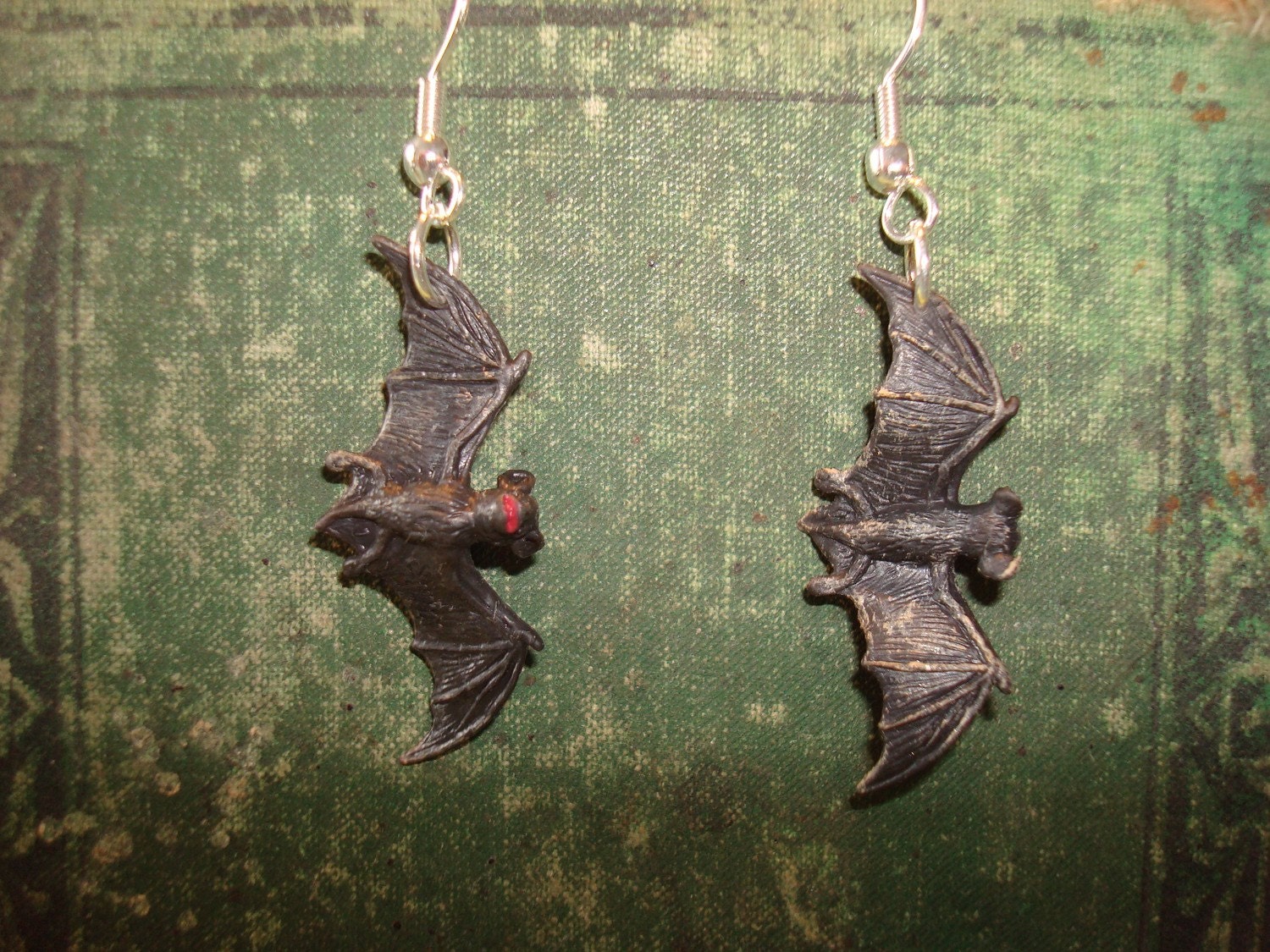 Black Bat Dangle Earrings