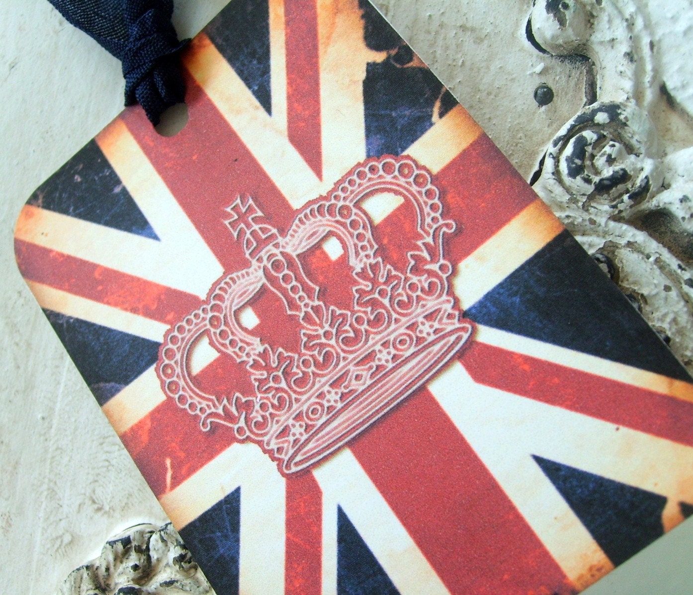 Union Jack British Flag Gift Tags, Vintage Style Union Jack, Red, White and Blue, London, United Kingdom