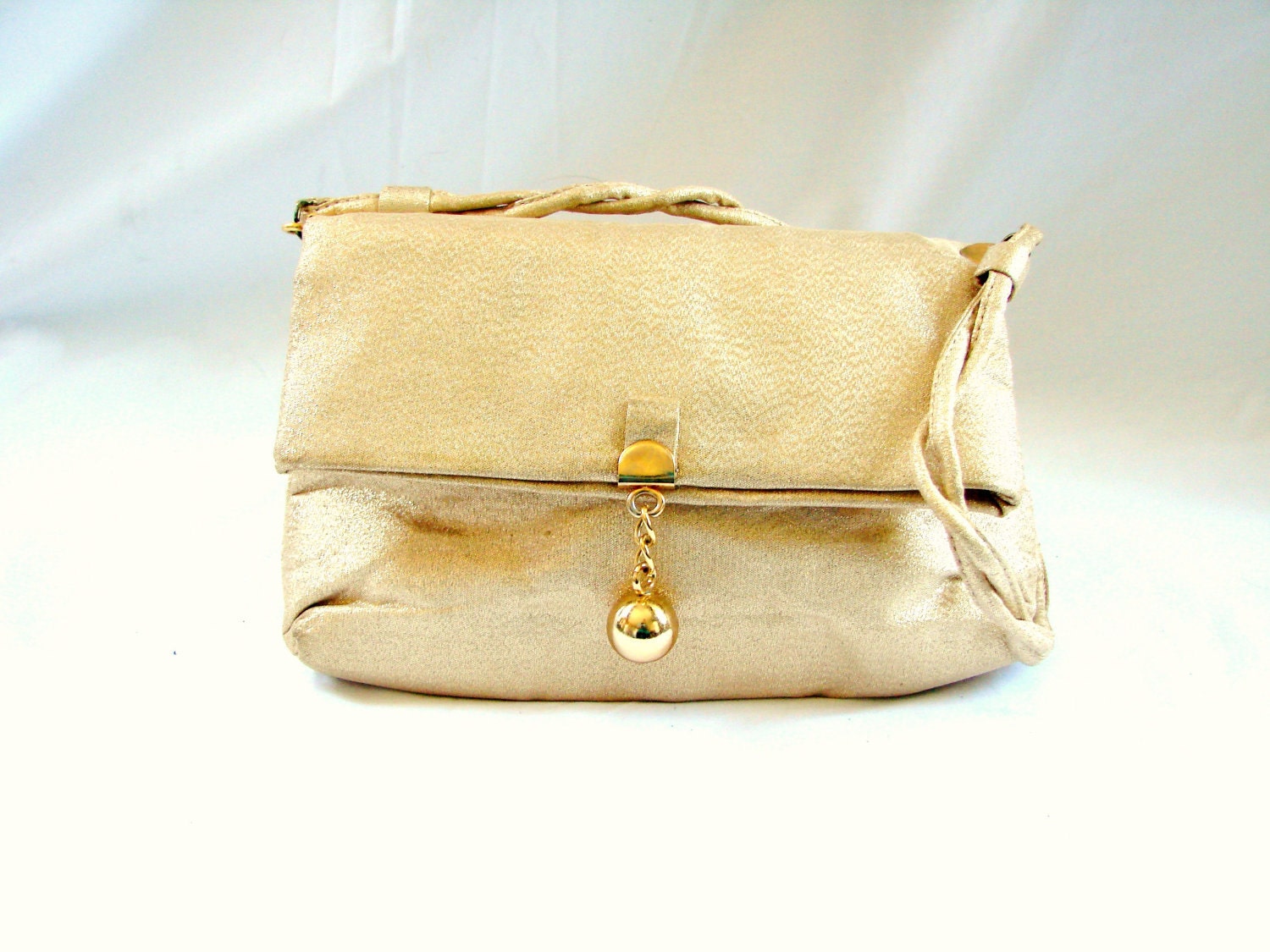 Gold Envelope Bag / 1980s RETRO Glam Gold Handbag envelope Bag Purse