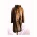 1950s vintage coat / 1960s Brown Suede Leather Fur Collar Coat / Cocoa Brown vintage Winter Fur Coat