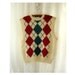 Wool Vest / vintage 80s argyle plaid wool vest / preppy argyle vest